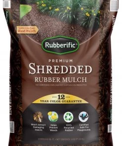 Best Pirce 🔥 Rubberific Rubberific premium shredded rubber mulch 0.8-cu ft Dark Brown Rubber Mulch 🔔