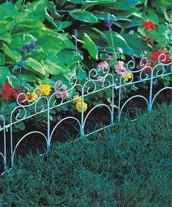 New ✔️ Garden Accents Edging 14-in H x 8-t L White Scroll Folding Fence 😍 -Landscaping Official Shop 09619729