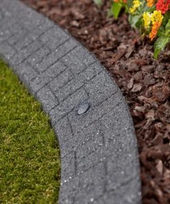 Best Pirce 🛒 Rubberific 4-ft Gray Rubber Landscape Edging Section 🧨 -Landscaping Official Shop 16707657