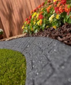 Best Pirce 🛒 Rubberific 4-ft Gray Rubber Landscape Edging Section 🧨 -Landscaping Official Shop 16707658