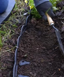 Hot Sale ✔️ EasyFlex 2.5 in. x 20 ft. Scallop Black Woodgrain No-Dig Edging Kit 🤩 -Landscaping Official Shop 43438448